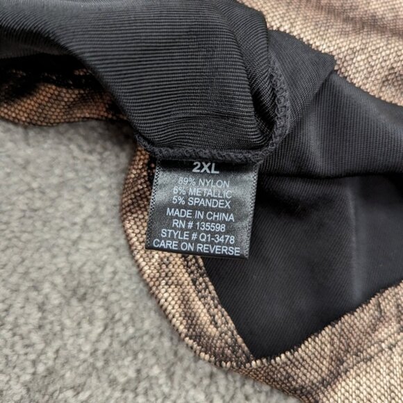 Shimmering CURE Metallic Knit Tank Top in Bronze, Size 2XL - Picture 6 of 9